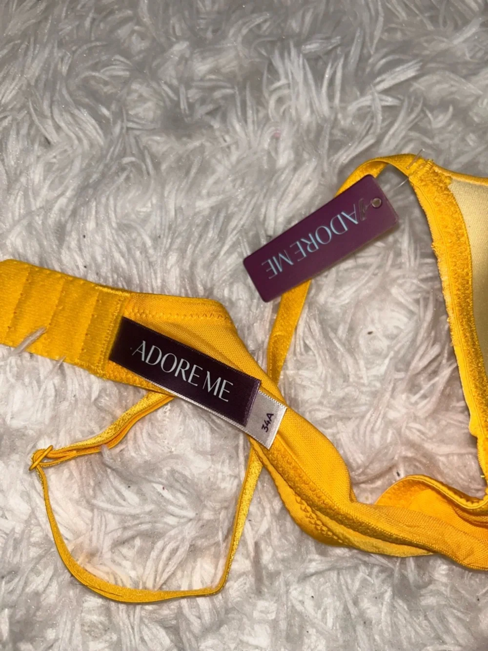 Adore Me Mirianne Push Up Bra dark yellow lace woman’s 34A NEW